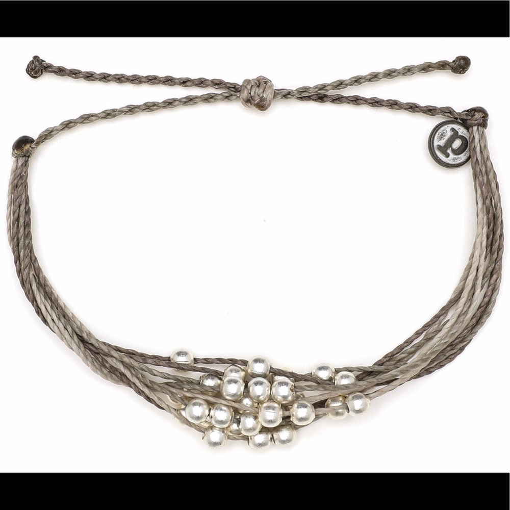 Pura Vida Grey and Silver Beaded Bracelet (NWOT)
